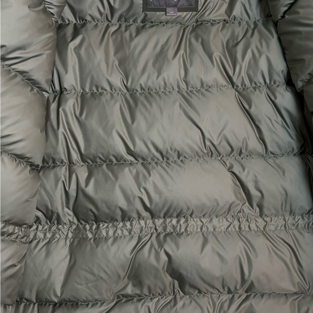 Eddie Bauer Men’s Superior Down Parka Jacket  Large Army Green  w Faux Fur Trim - Picture 14 of 17